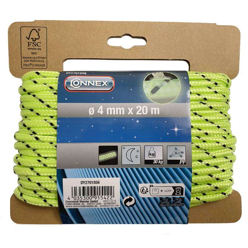 Image du produit Corde Polypropyl&egrave;ne - Vert Fluo - &Oslash; 4 mm - 20 m - 30Kg