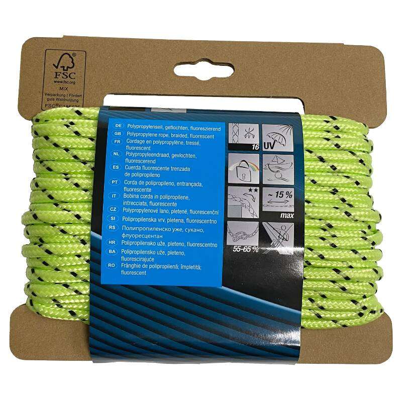 Image du produit Corde Polypropyl&egrave;ne - Vert Fluo - &Oslash; 4 mm - 20 m - 30Kg
