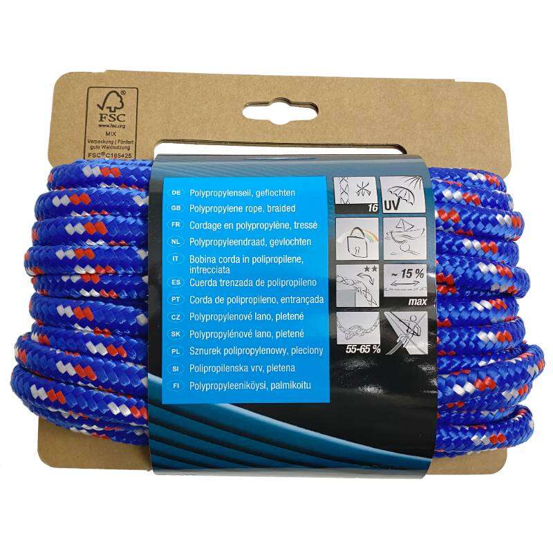 Image du produit Corde Polypropyl&egrave;ne - Bleu/Rouge/Blanc - &Oslash; 9,5 mm - 15 m - 30Kg