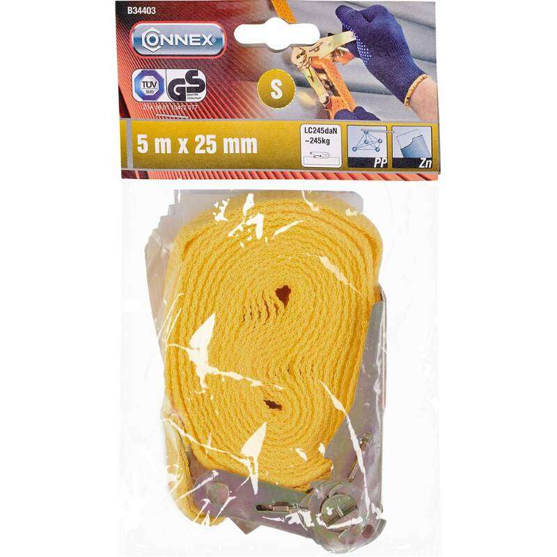 Image du produit Sangle &agrave; Cliquet - Polypropyl&egrave;ne - Charge max : 245 kg - 25 mm x 5 M&egrave;tres