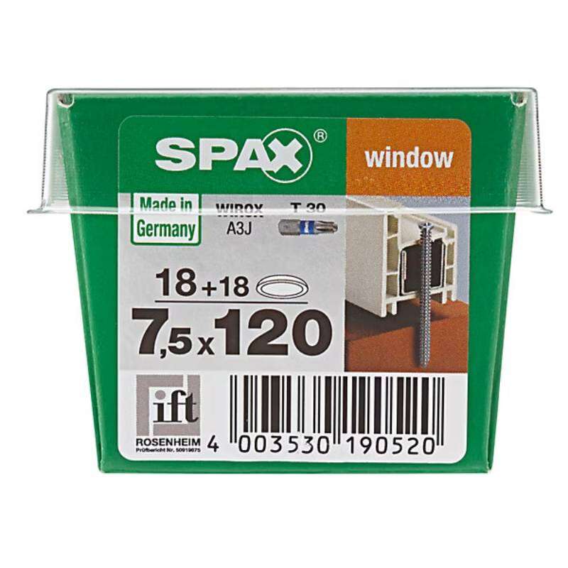Image du produit SPAX&reg;- Vis Chassis (+ Couv. Blanc) - &Oslash; 7,5 mm - T&ecirc;te frais&eacute;e - WIROX - T-STAR Plus (T30) - Filetage total