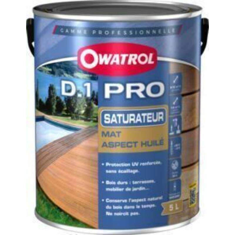 Image du produit Owatrol&reg;- Saturateur Mat D.1 PRO - Sp&eacute;cial Bois Dur - Miel (5 L)