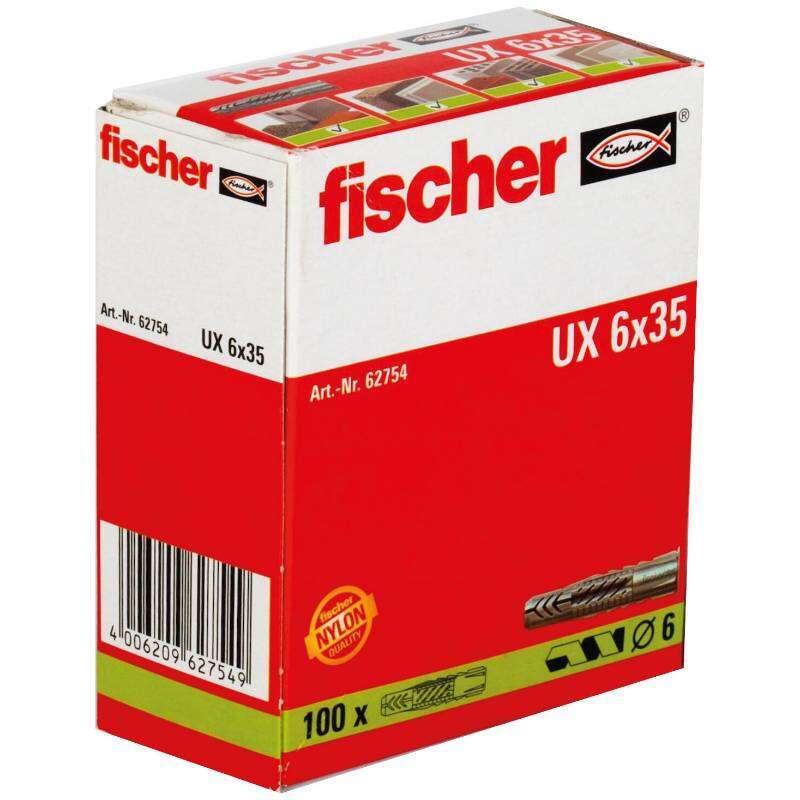 Image du produit FISCHER - Cheville tous mat&eacute;riaux UX, SANS collerette - &Oslash; 6 &agrave; 14 mm