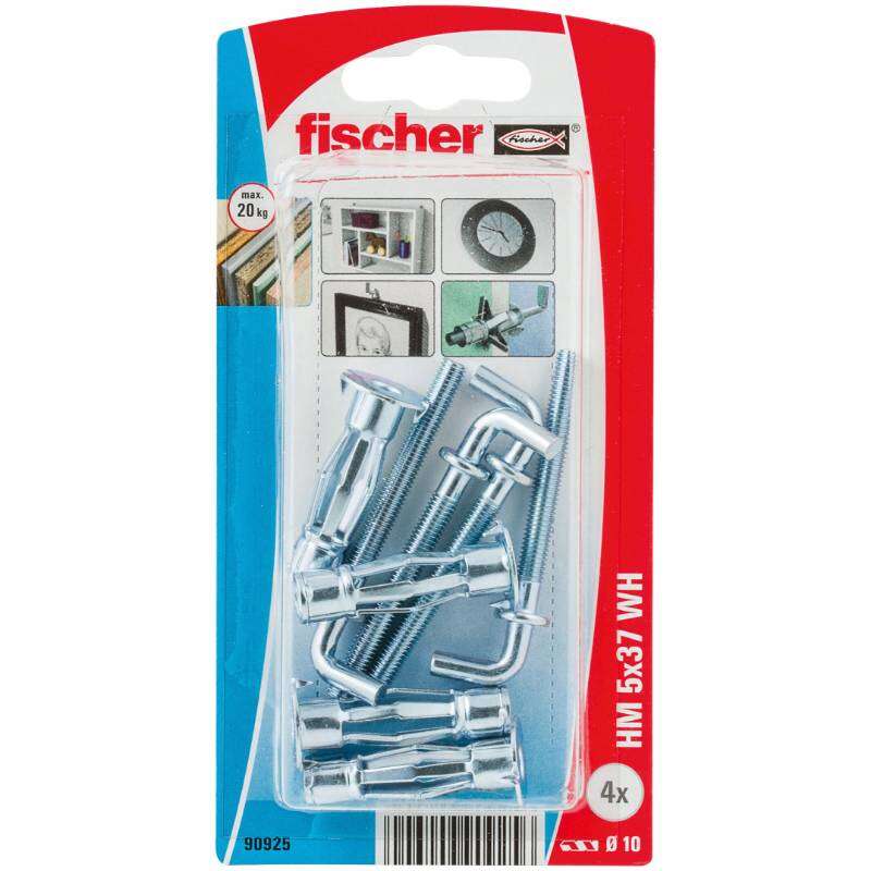 Image du produit FISCHER - Cheville corps creux HM, avec vis, et Crochet (Piton) droit - M5