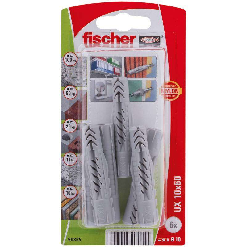 Image du produit FISCHER - Cheville tous mat&eacute;riaux UX, SANS collerette - &Oslash; 6 &agrave; 14 mm