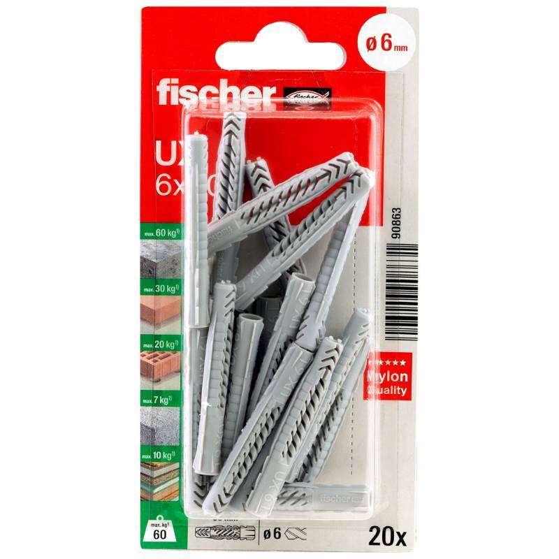 Image du produit FISCHER - Cheville tous mat&eacute;riaux UX, SANS collerette - &Oslash; 6 &agrave; 14 mm