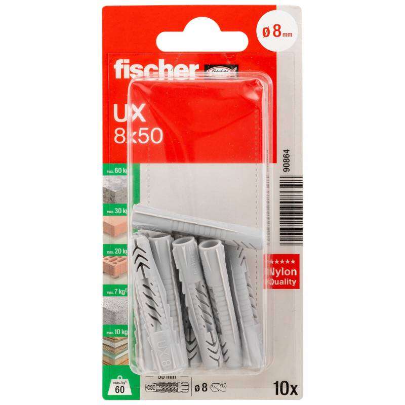 Image du produit FISCHER - Cheville tous mat&eacute;riaux UX, SANS collerette - &Oslash; 6 &agrave; 14 mm