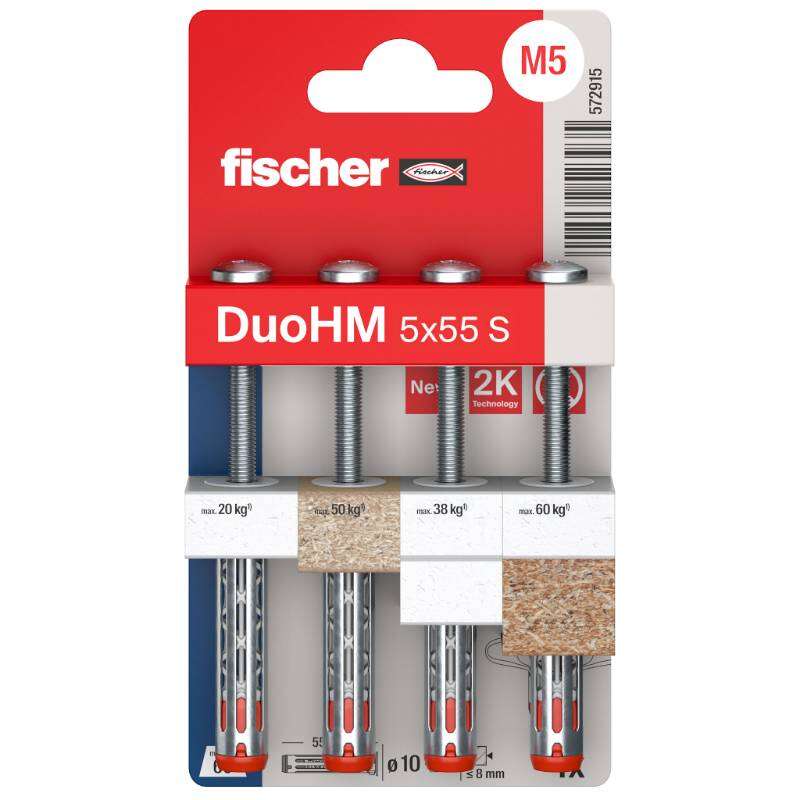 Image du produit FISCHER - Cheville corps creux DuoHM, avec vis t&ecirc;te cylindrique (TX)