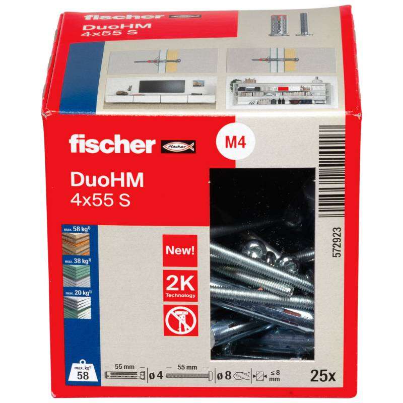 Image du produit FISCHER - Cheville corps creux DuoHM, avec vis t&ecirc;te cylindrique (TX)