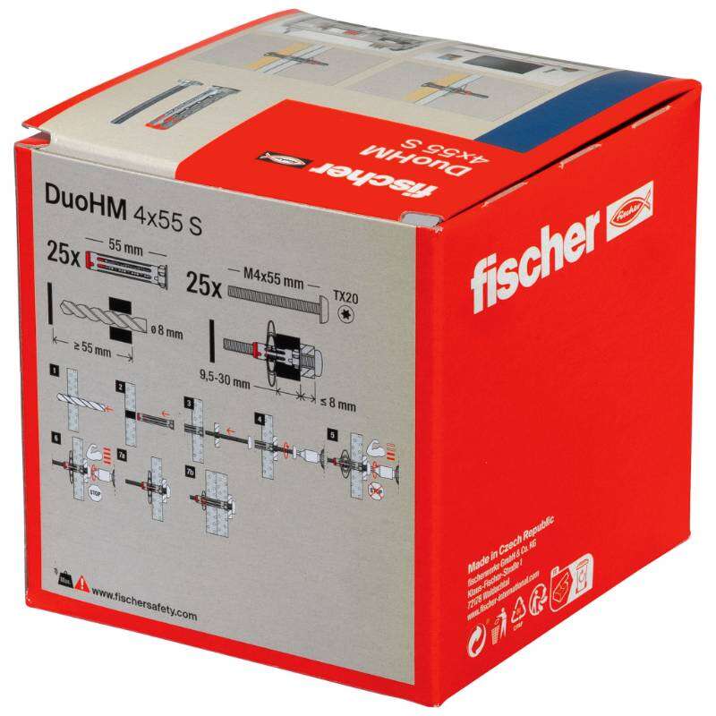 Image du produit FISCHER - Cheville corps creux DuoHM, avec vis t&ecirc;te cylindrique (TX)