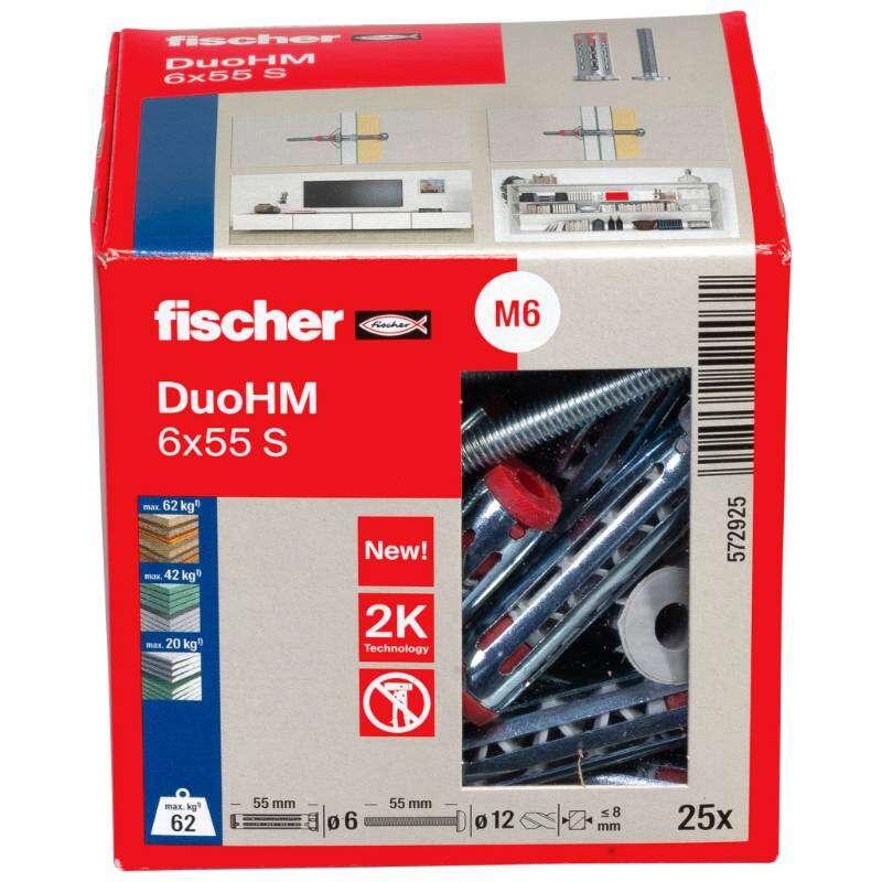 Image du produit FISCHER - Cheville corps creux DuoHM, avec vis t&ecirc;te cylindrique (TX)