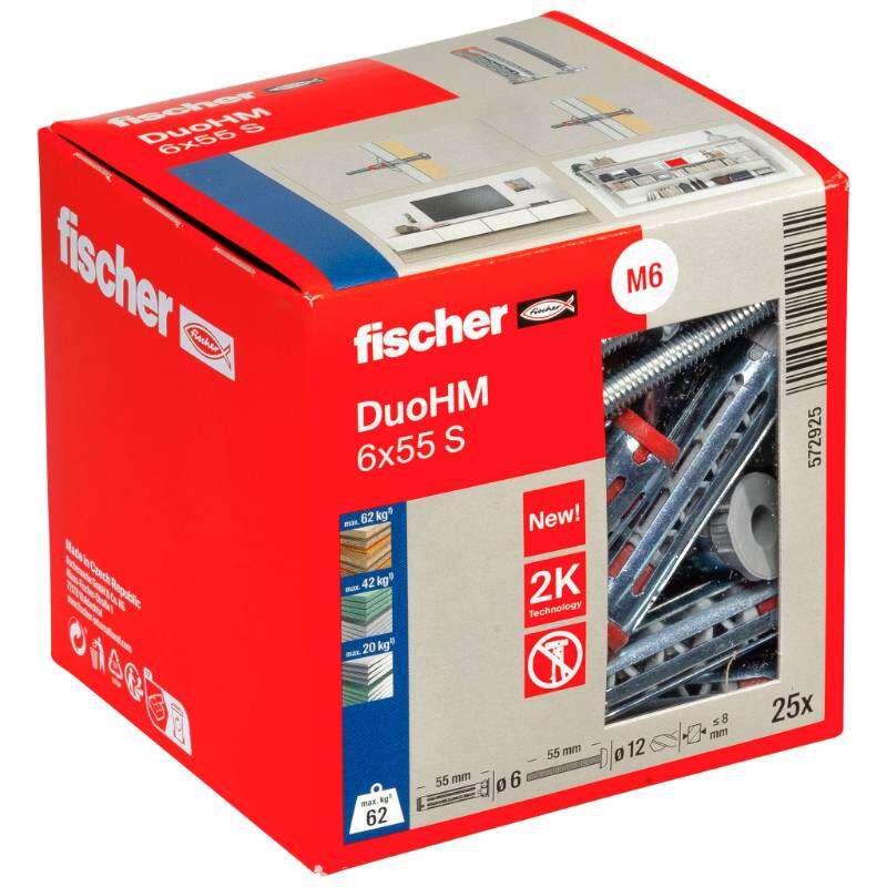 Image du produit FISCHER - Cheville corps creux DuoHM, avec vis t&ecirc;te cylindrique (TX)