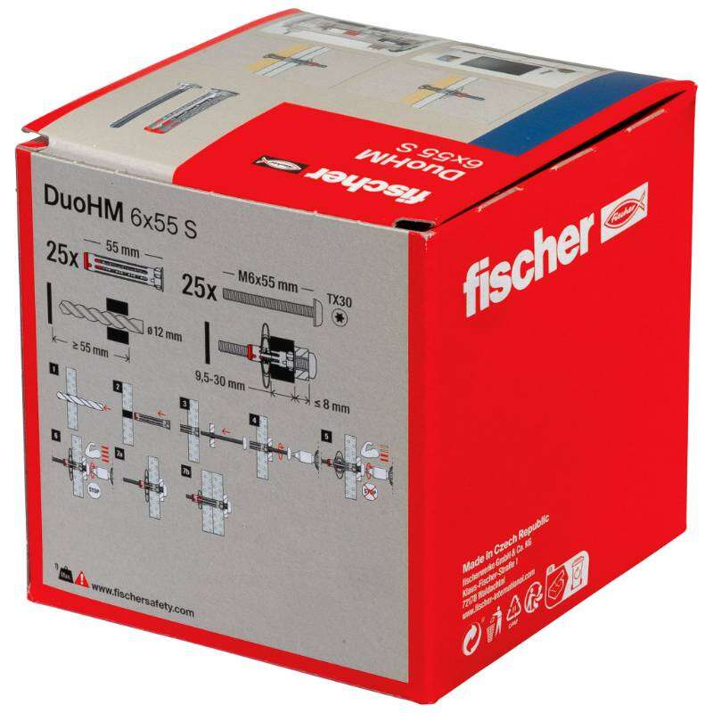 Image du produit FISCHER - Cheville corps creux DuoHM, avec vis t&ecirc;te cylindrique (TX)