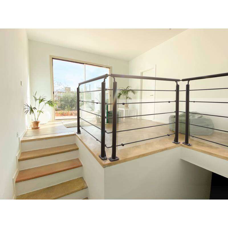 Image du produit Kordo - Garde-corps (en kit) OPALU - Alu NOIR - Pose &agrave; plat - 2 m