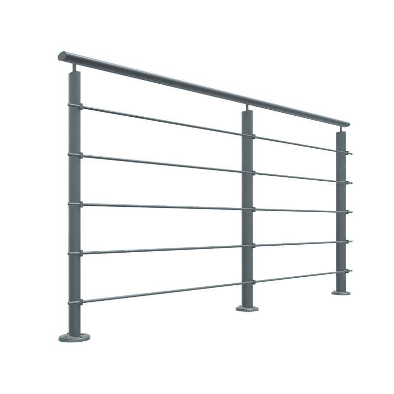 Image du produit Kordo - Garde-corps (en kit) PRESTIO - Anthracite (RAL 7016) - Pose &agrave; plat - 2 m