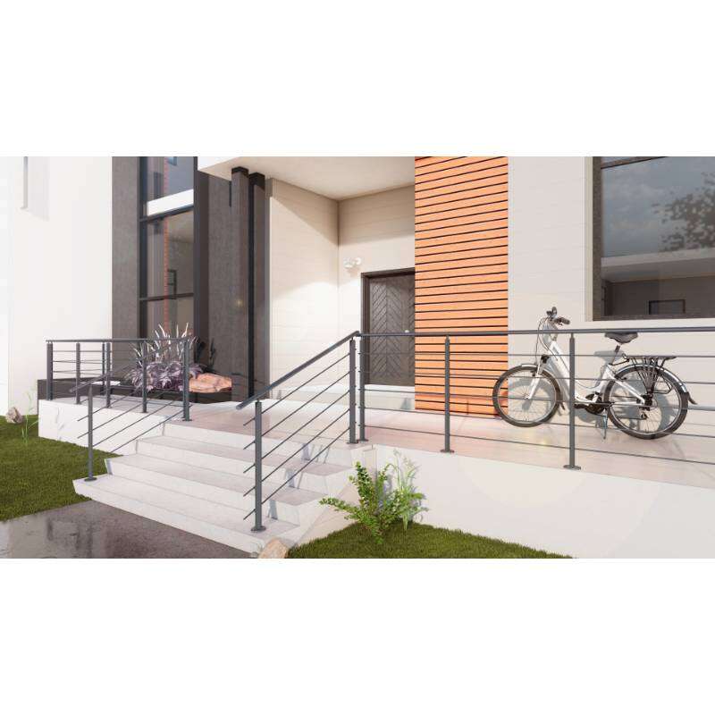 Image du produit Kordo - Garde-corps (en kit) PRESTIO - Anthracite (RAL 7016) - Pose &agrave; plat - 2 m