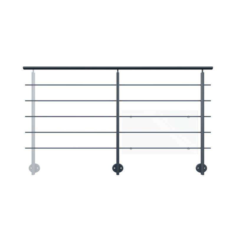 Image du produit Kordo - Garde-corps (en kit) PRESTIO - Anthracite (RAL 7016) - Pose lat&eacute;rale - 2 m