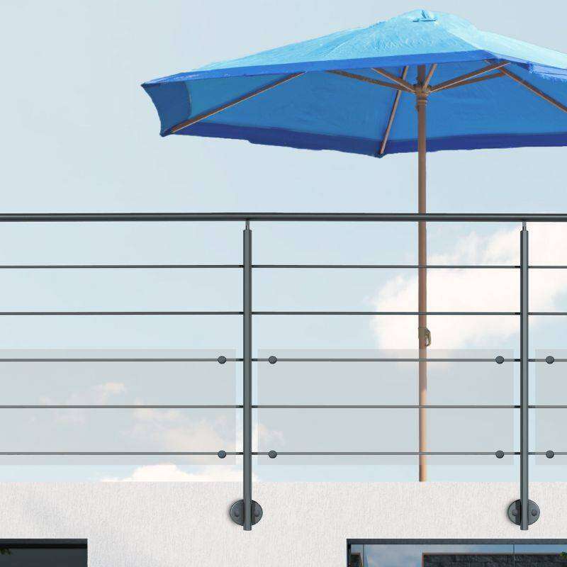 Image du produit Kordo - Garde-corps (en kit) PRESTIO - Anthracite (RAL 7016) - Pose lat&eacute;rale - 2 m