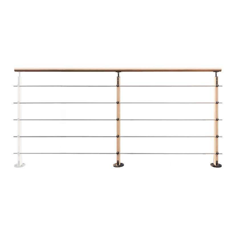 Image du produit Kordo - Garde-corps (en kit) HESTA - H&ecirc;tre + Accessoires en Noir - Pose &agrave; plat - 2 m