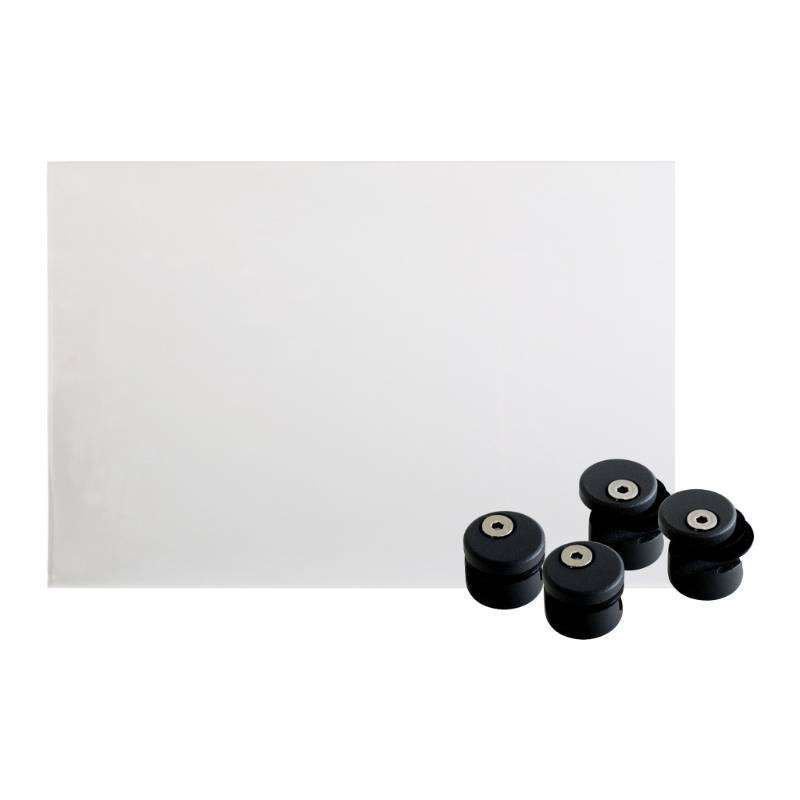 Image du produit Kordo - Verre synth&eacute;tique pour Garde-corps OPALU / PRESTIO - 940 x 640 x 4mm + 4 supports NOIR