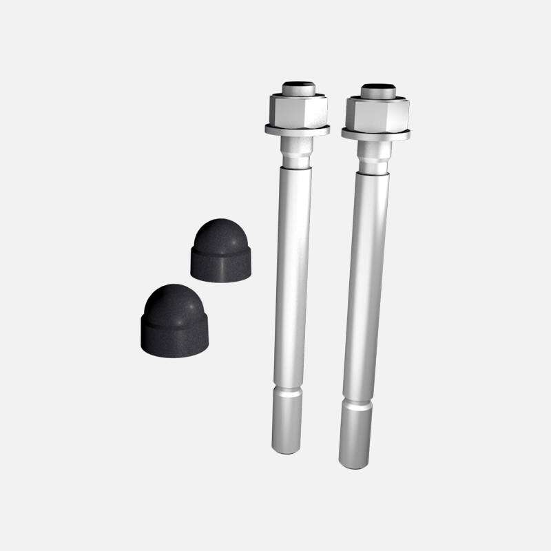 Image du produit Kordo - Cheville Sol B&eacute;ton - M10 x 100 mm - Inox A4 + 2 capuchons ANTHRACITE - (2 pi&egrave;ces)