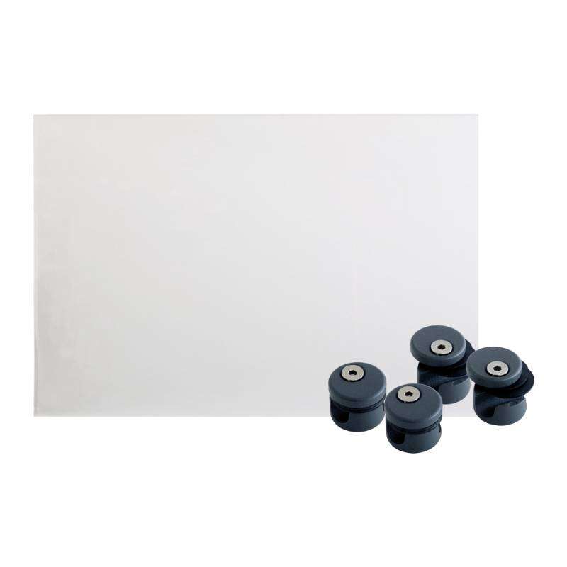 Image du produit Kordo - Verre synth&eacute;tique pour Garde-corps OPALU / PRESTIO - 940 x 640 x 4mm + 4 supports ANTHRACITE