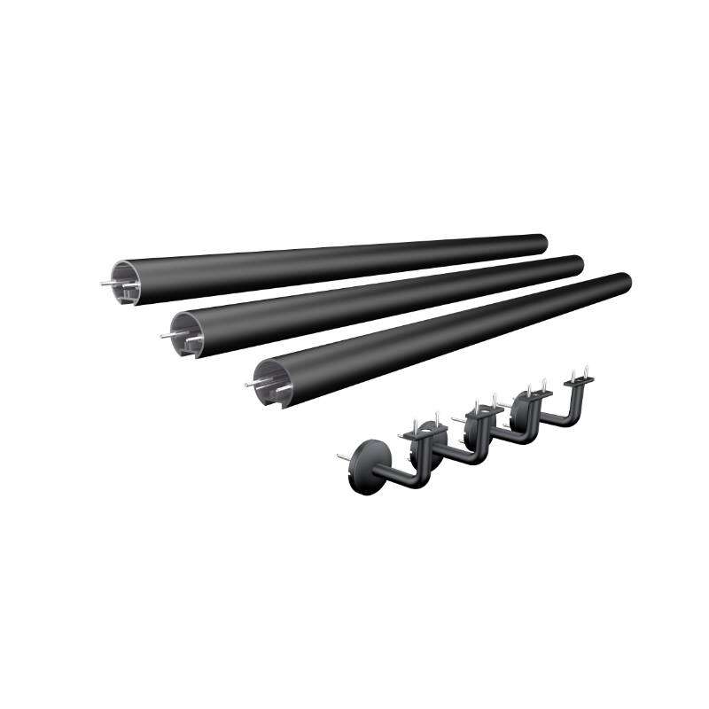 Image du produit Kordo - Main courante FLEXIO (Pack) - Noir (RAL 9005) + 4 supports - 3 m