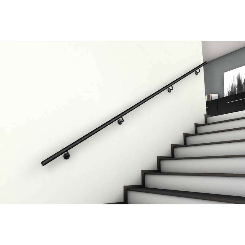Image du produit Kordo - Main courante FLEXIO (Pack) - Noir (RAL 9005) + 4 supports - 3 m