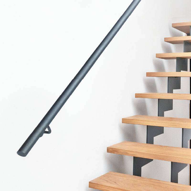 Image du produit Kordo - Main courante PRESTIO (Pack) - Anthracite (RAL 7016) + 2 supports + 2 embouts - 30 x 55 mm x 2 m