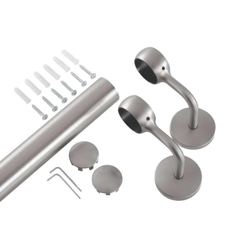Image du produit Kordo - Main courante METAL (Pack) - Acier, finition Nickel bross&eacute; + 2 supports + 2 embouts - 2 m