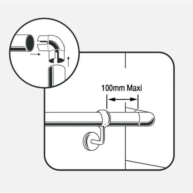 Image du produit Kordo - Coude fixe &agrave; 90&deg; pour Main courante METAL - Acier, finition Nickel bross&eacute;
