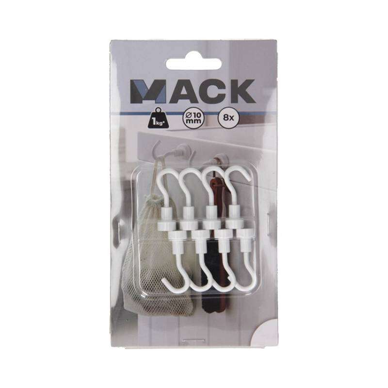 Image du produit Crochet Magn&eacute;tique - Blanc - &Oslash; 10 x 33 mm - 1 Kg (8 pi&egrave;ces)