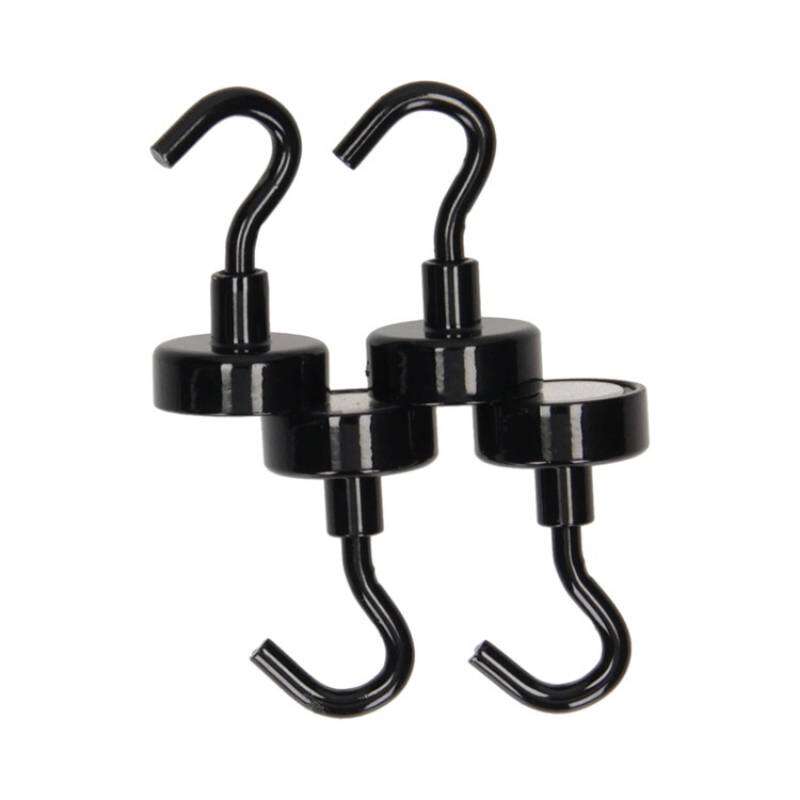 Image du produit Crochet Magn&eacute;tique - Noir - &Oslash; 20 x 36 mm - 5 Kg (4 pi&egrave;ces)