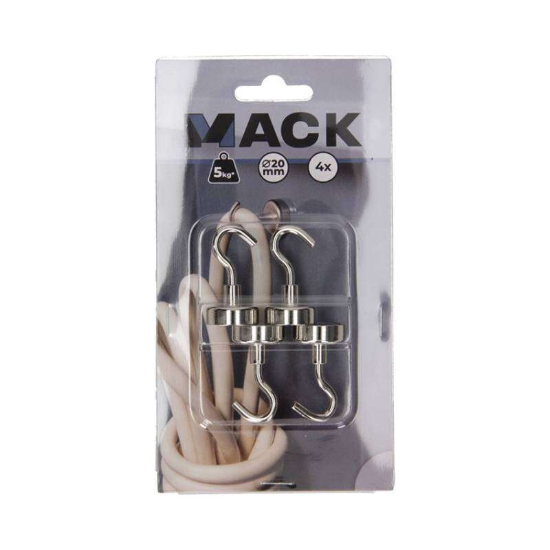 Image du produit Crochet Magn&eacute;tique - Argent&eacute; - &Oslash; 20 x 36 mm - 5 Kg (4 pi&egrave;ces)