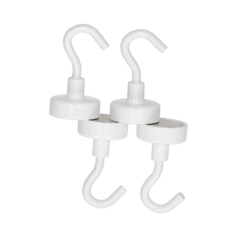 Image du produit Crochet Magn&eacute;tique - Blanc - &Oslash; 20 x 36 mm - 5 Kg (4 pi&egrave;ces)