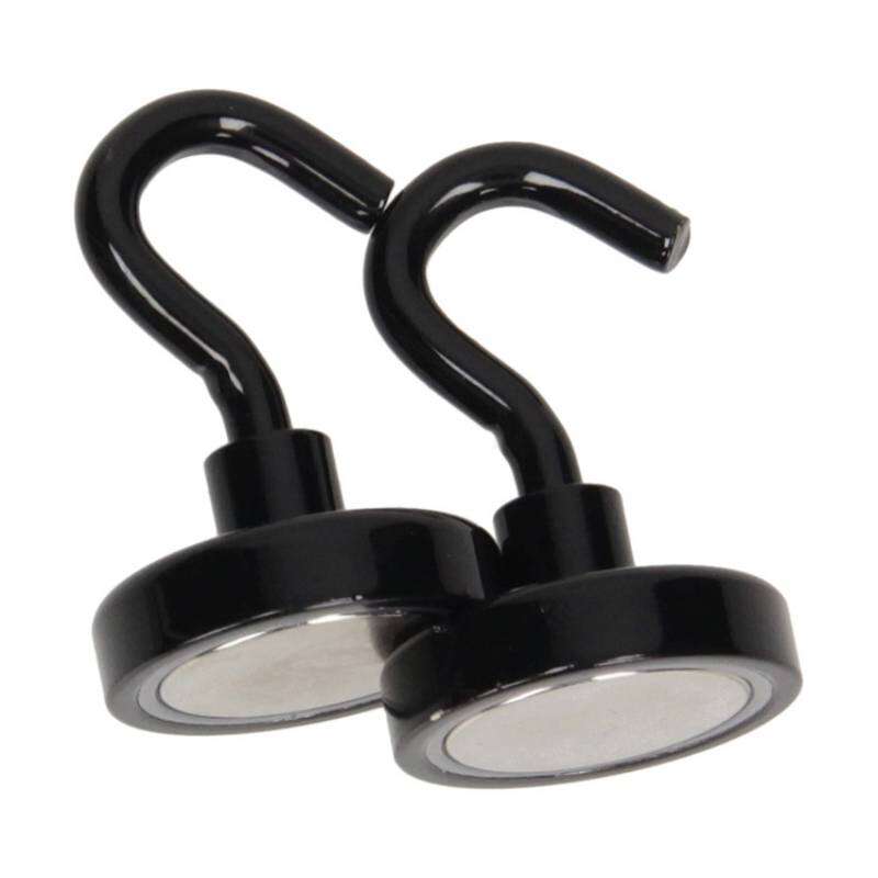 Image du produit Crochet Magn&eacute;tique - Noir - &Oslash; 32 x 48 mm - 10 Kg (2 pi&egrave;ces)