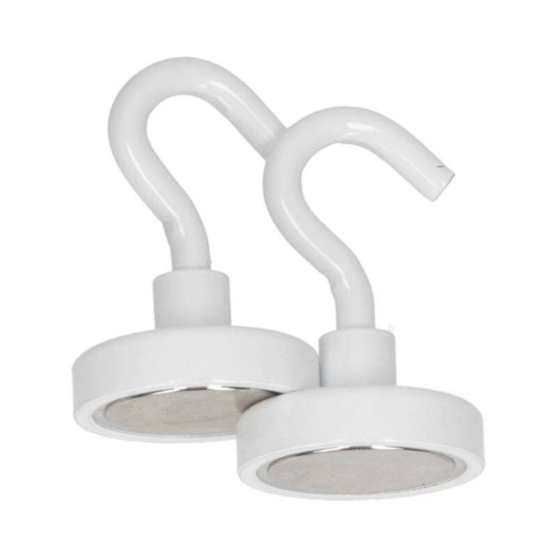 Image du produit Crochet Magn&eacute;tique - Blanc - &Oslash; 32 x 48 mm - 10 Kg (2 pi&egrave;ces)