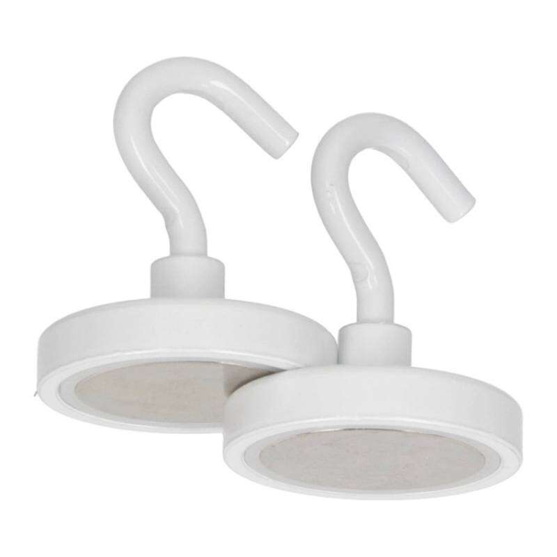 Image du produit Crochet Magn&eacute;tique - Blanc - &Oslash; 40 x 48 mm - 40 Kg (2 pi&egrave;ces)
