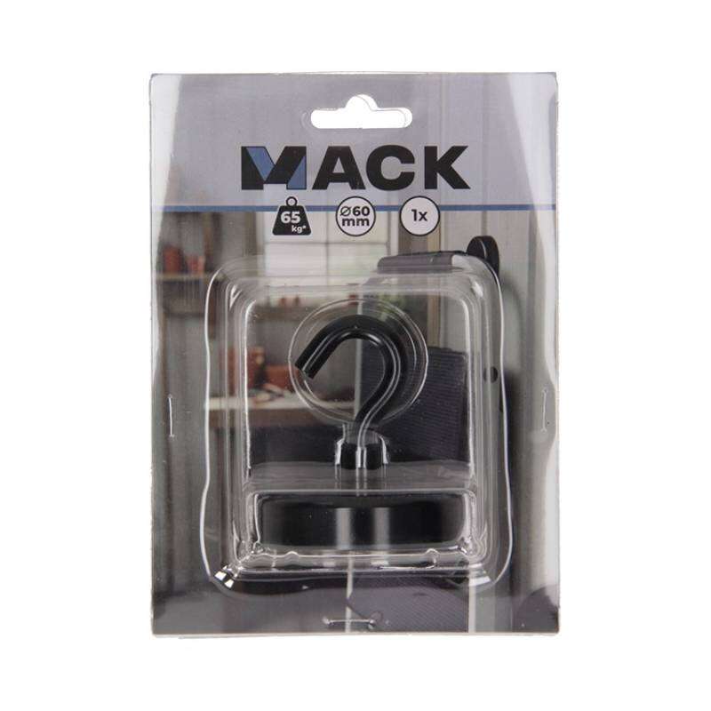 Image du produit Crochet Magn&eacute;tique - Noir - &Oslash; 60 x 66 mm - 65 Kg (1 pi&egrave;ces)