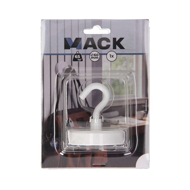 Image du produit Crochet Magn&eacute;tique - Blanc - &Oslash; 60 x 66 mm - 65 Kg (1 pi&egrave;ces)