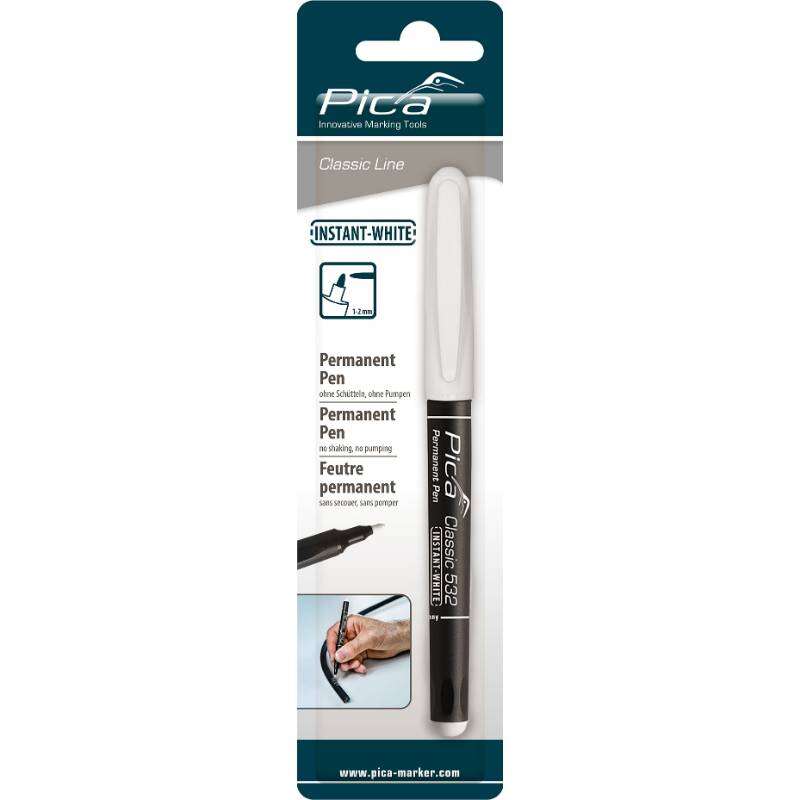 Image du produit PICA - Marqueur Permanent INSTANT - Trait de 1 &agrave; 2 mm - Blanc