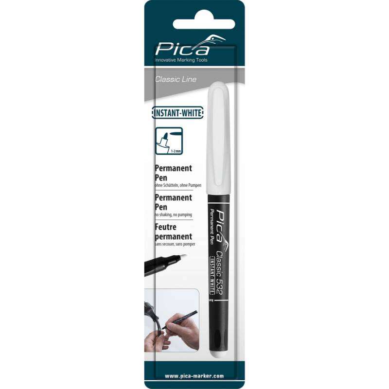 Image du produit PICA - Marqueur Permanent INSTANT - Trait de 1 &agrave; 2 mm - Blanc