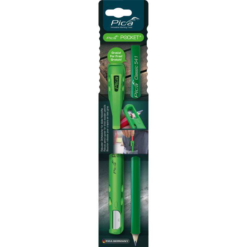 Image du produit PICA - Pocket : Crayon de Ma&ccedil;on 24 cm + Taille-crayon int&eacute;gr&eacute;