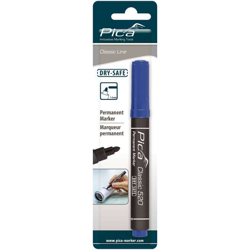 Image du produit PICA - Marqueur Permanent - Pointe Ronde - Trait de 1 &agrave; 4 mm - Bleu