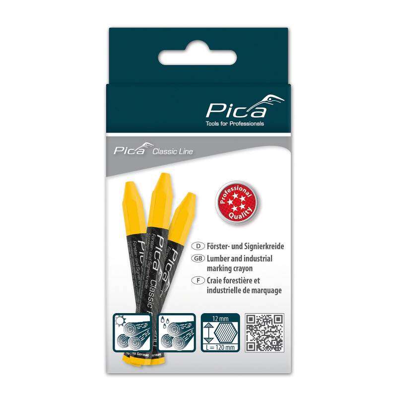 Image du produit PICA - Craie Foresti&egrave;re et Industrielle PRO - 12 x 120 mm - Jaune