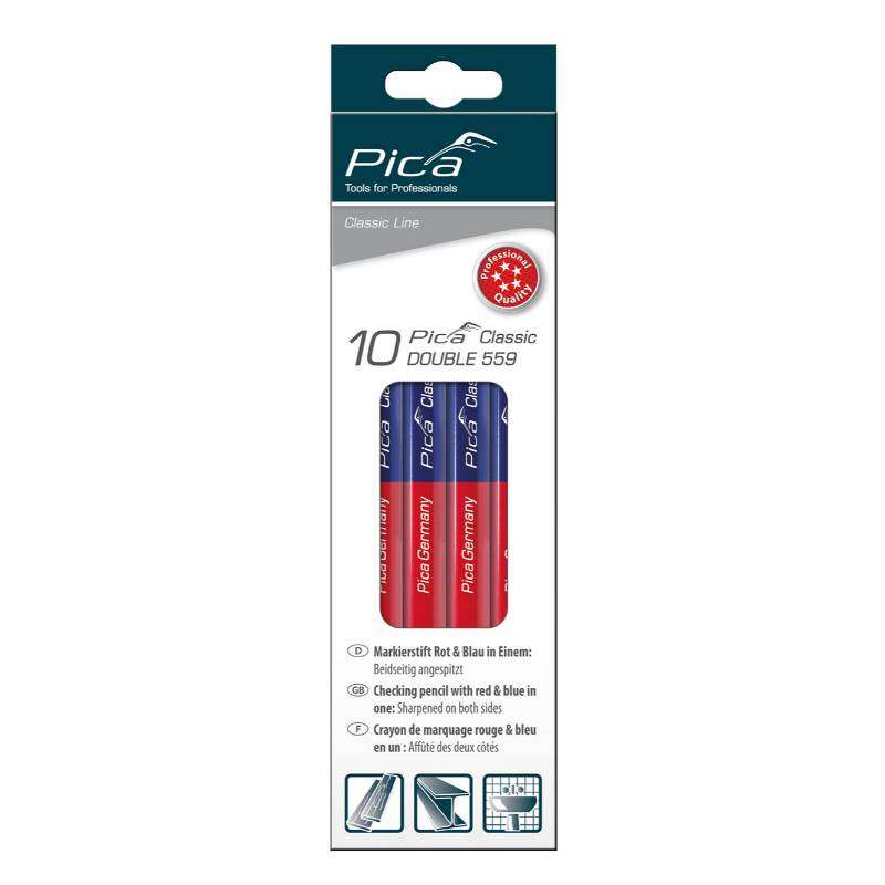Image du produit PICA - Crayon Rouge/Bleu en 1 - 18 cm