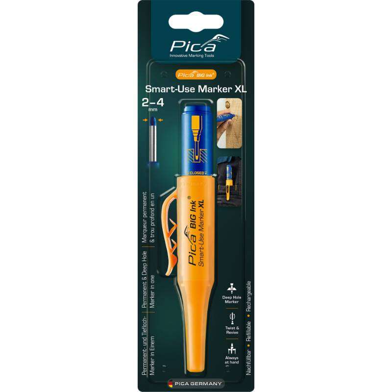 Image du produit PICA - Marqueur p/Trou profond (INK, XL) - Pointe de 2 &agrave; 4 mm - Bleu