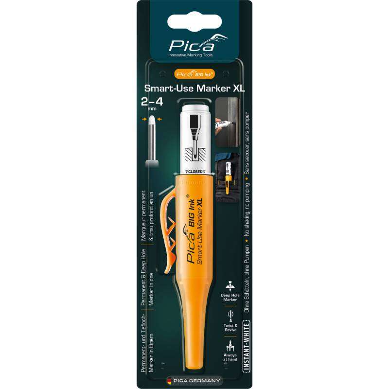 Image du produit PICA - Marqueur p/Trou profond (INK, XL) - Pointe de 2 &agrave; 4 mm - Blanc