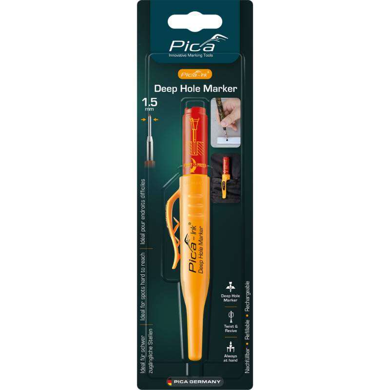 Image du produit PICA - Marqueur p/Trou profond (INK) - Pointe de 1,5 mm - Rouge