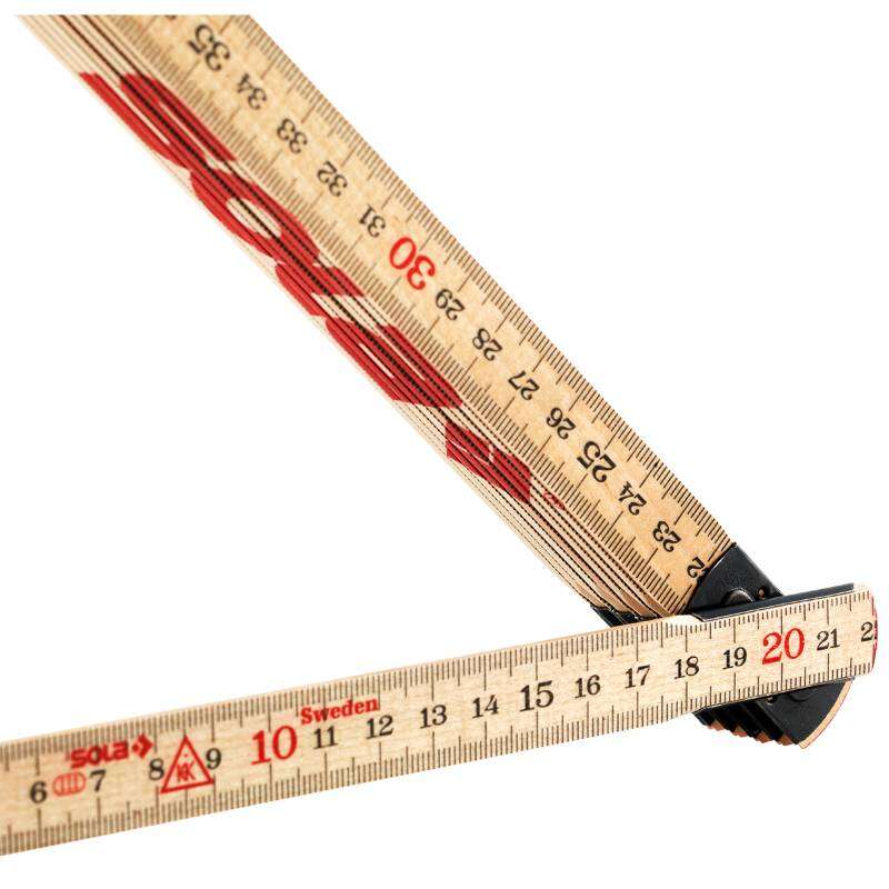 Image du produit SOLA - M&egrave;tre pliant en Bois - 2,4 M&egrave;tres - (p/Construction s&egrave;che) - Gradu&eacute; des 2 c&ocirc;t&eacute;s - (HC 2.4/12)